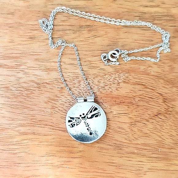 Sterling silver dragonfly necklace - Picture 2 of 3